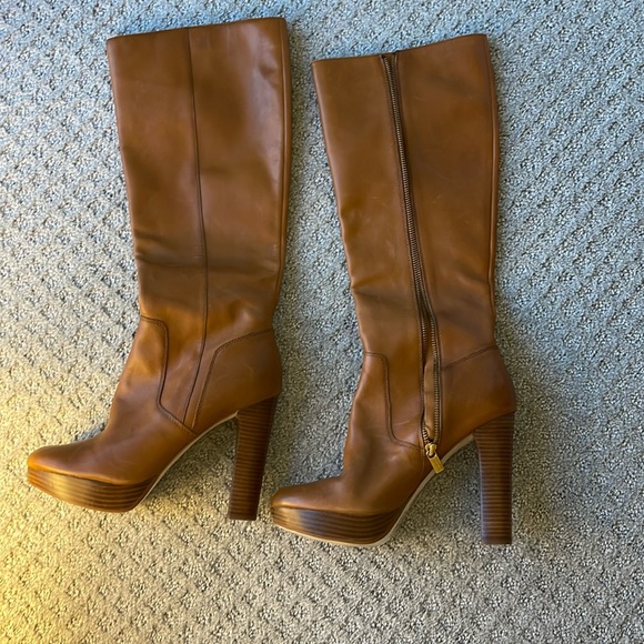 Never worn! Michael Kors Brown Leather Boots - Picture 1 of 3